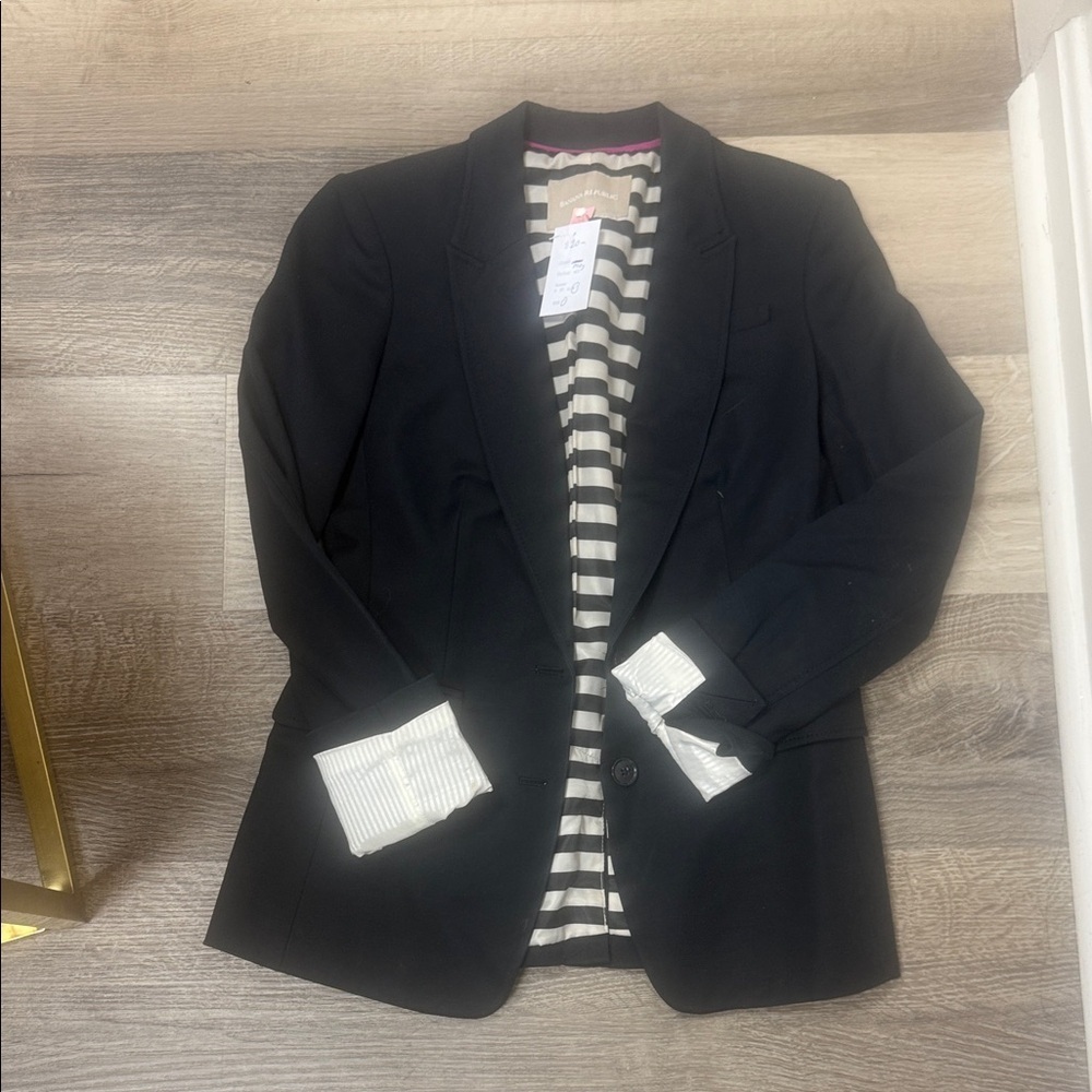 Banana Republic Black Blazer with Striped Interior - Picture 1 of 6